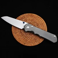 titanium alloy tactical folding knife high quality s35vn blade stone washing outdoor camping defense pocket edc tool
