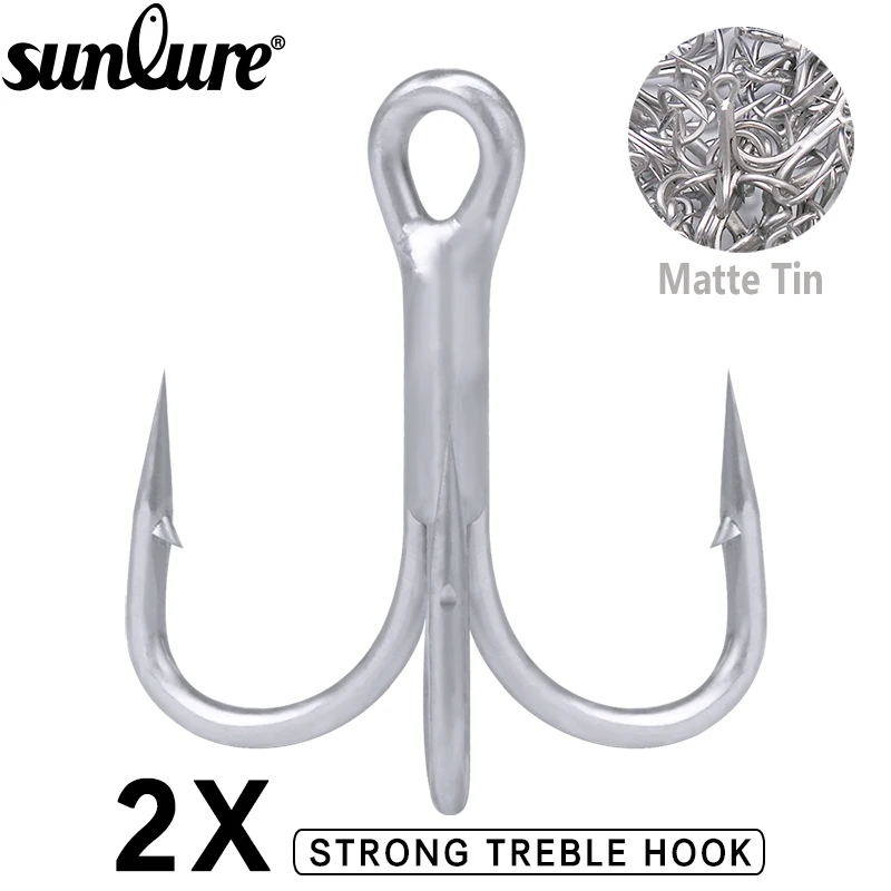 Sunlure High Strength Hooks 50pcs/lot Matte Tin High-Carbon Steel 2X 2/0#-1/0#-1#-2#-4#-6#-8# Saltwater Fishing Hook
