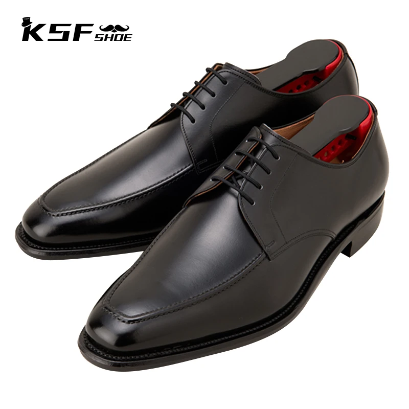 

KSF SHOE Derby Business Men Shoes Luxury Genuine Leather Designer Fashion Handmade Office Formal Dress Shoes for Men Original