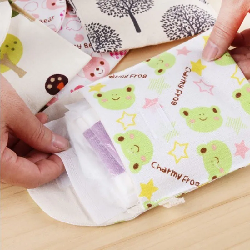 Мультяшные милые хлопковые и льняные женские гигиенические салфетки бумажное
