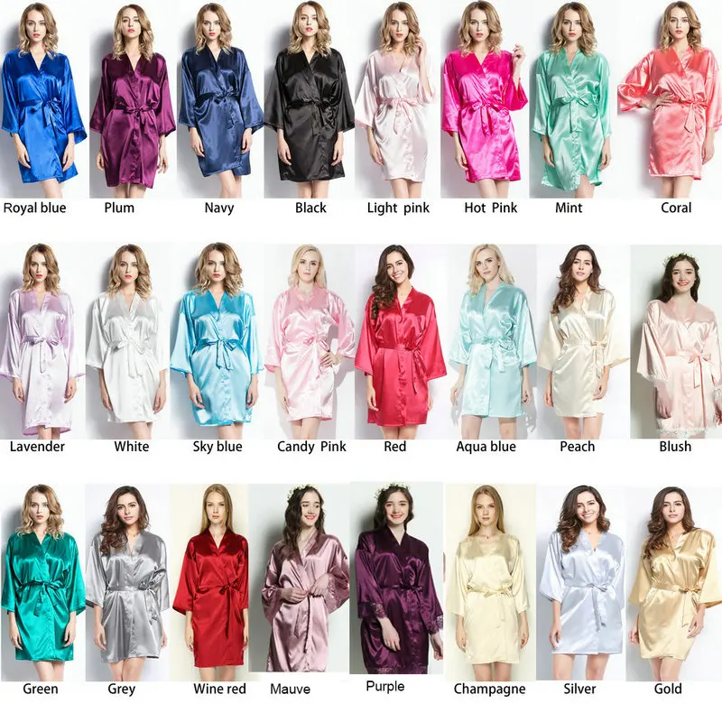 satin silk robes for women Gown Robes Wedding Robe Bride Bridesmaid Dressing Gown Bridesmaid custom letter print robe