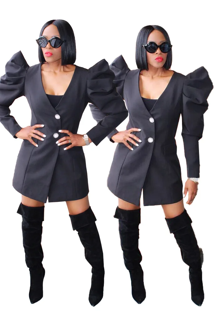 2019 высокое уличное Брендовое модное черное платье трапециевидной формы с