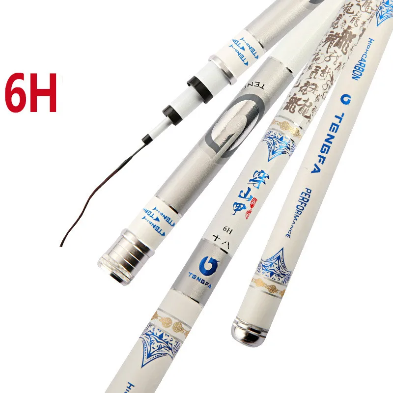 Enlarge Carbon Fiber Telescopic Wedkarstwo Olta 6H Hand Pole Fishing Rod 3.6M-6.3M Travel Ultra Light Carp Fishing Peche Feeder De Pesca