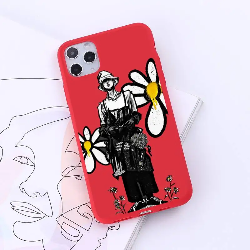 

G dragon peaceminusone Phone Case Red Candy Color for iPhone 6 7 8 11 12 s mini pro X XS XR MAX Plus