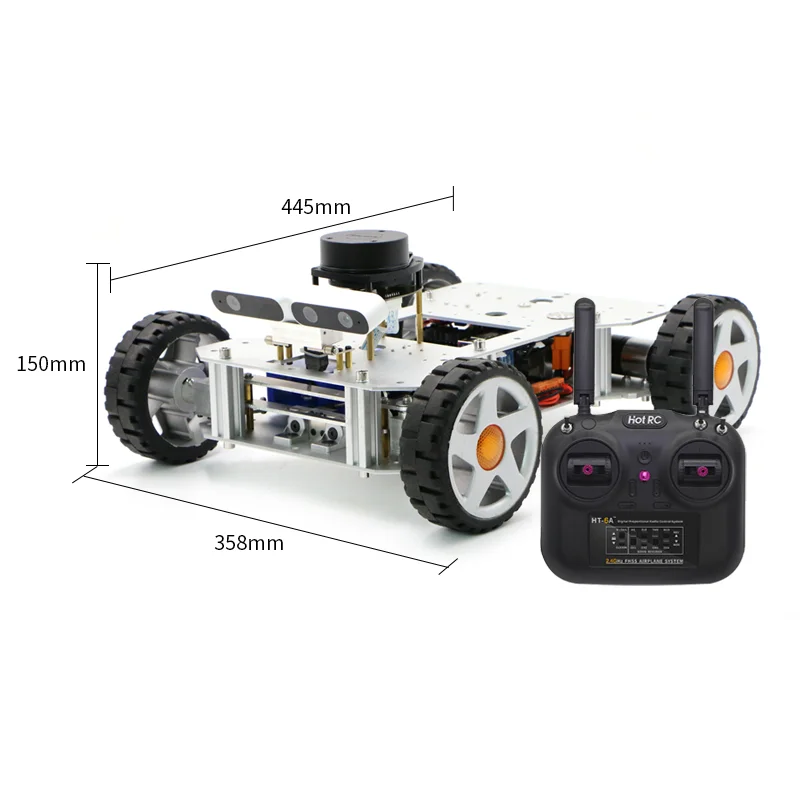 Günstig Ackerman ROS Trolley Roboter Intelligente Chassis Visuelle SLAM Radar Raspberry Pi IPC Master