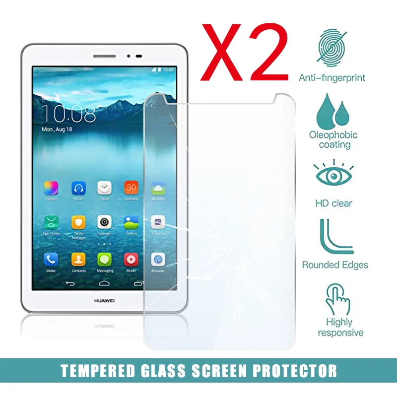 

2Pcs Tablet Tempered Glass Screen Protector Cover for Huawei MediaPad T1 / Honor T1 8.0 Tablet Explosion-Proof Tempered Film