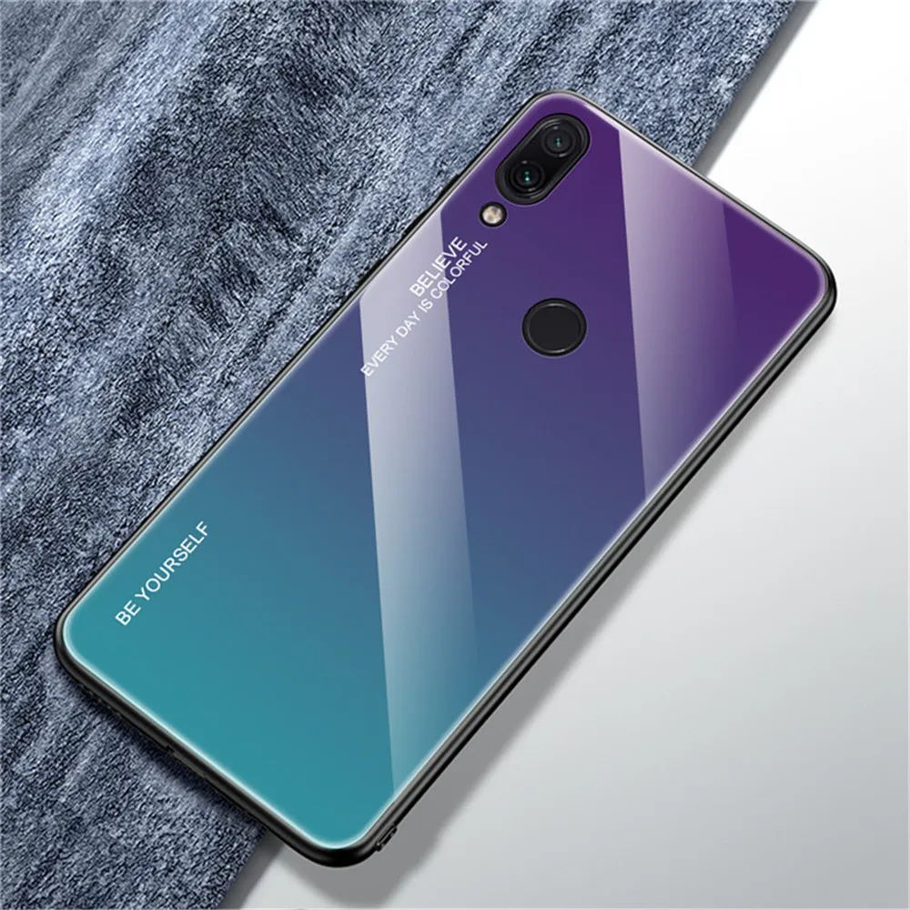 Градиентный чехол из закаленного стекла для Xiao mi Red mi Note 7 5 8 Pro 8T 8A 7A 6A mi 9T A3 Pocophone F1 чехол на красный mi Note 7 8 Pro Чехол