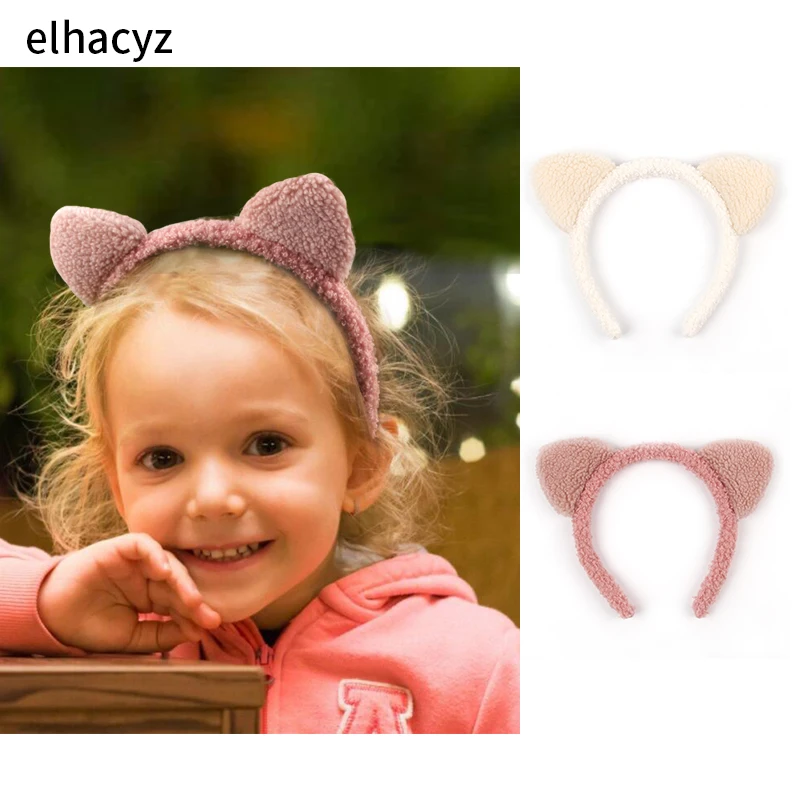 

Fashion Cashmere Cat Ears Headband Bezel Girls Cartoon Wash Face Hairband Makeup Hair Hoop For Women Hair Bands Hair Accessories