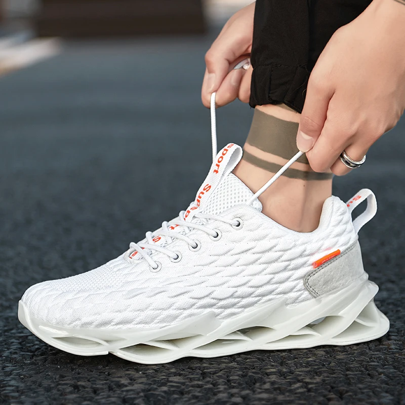 JIEMIAO New High Quality Blade Sole Men Sneakers Breathable  Running Shoes Outdoor Comfortable Sports Shoes Zapatillas Hombre