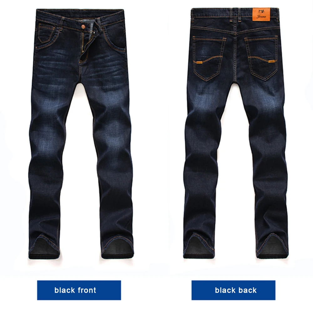 Модные мужские джинсы деловые повседневные Прямые Эластичные Обтягивающие