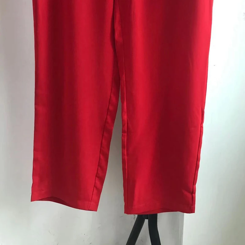 

Red V-neck small suit, spring new temperament single button work wear, short slim slimming female suit[LIVIVIO]