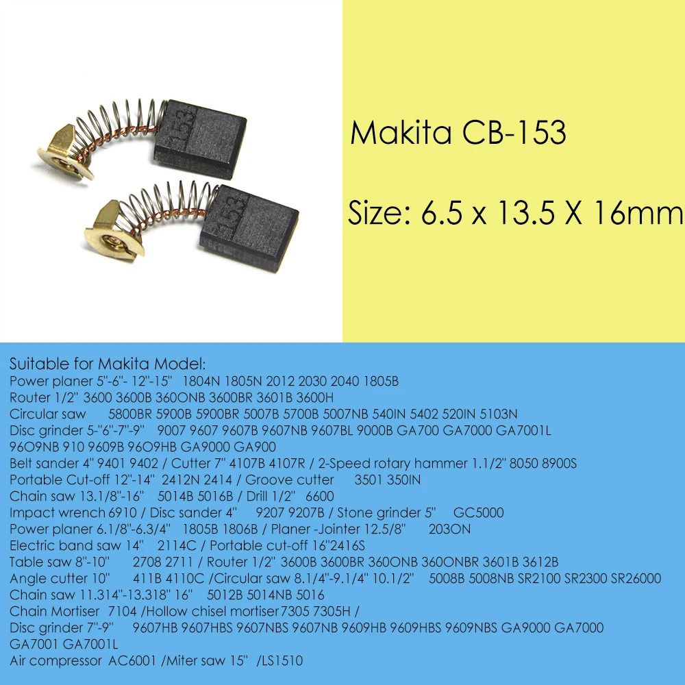 Карбоновые щетки Makita CB153 6 5x13 5x16 мм детали для электроинструмента шлифовальный