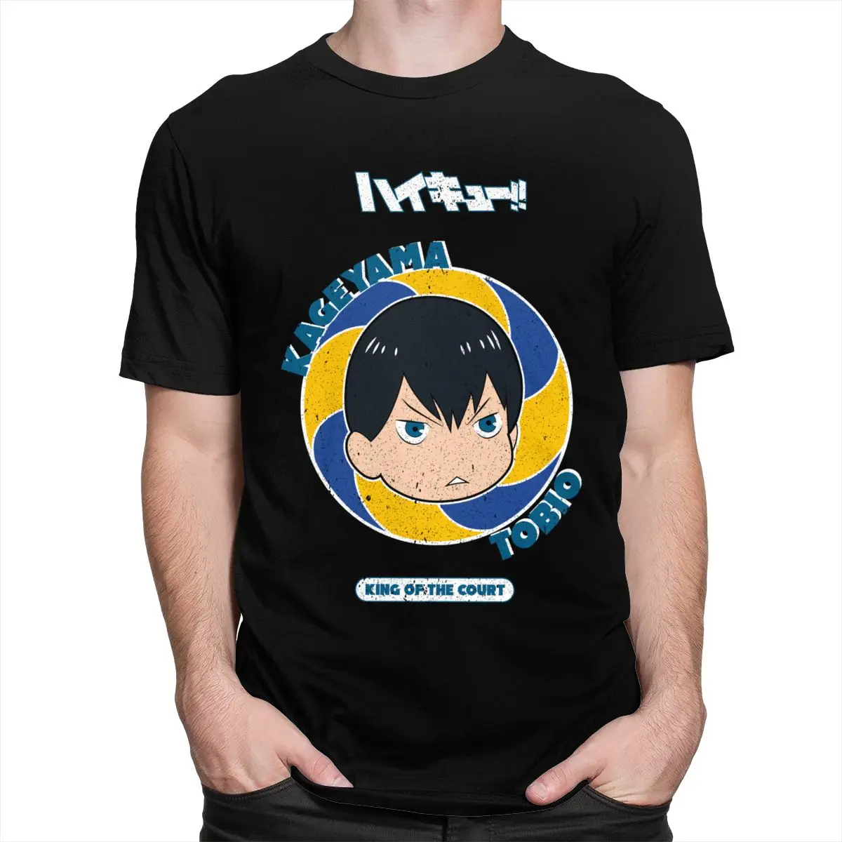 Retro Kageyama Tobio In Volleyball Tshirt Short Sleeve Pure Cotton Tee Shirts O-neck Japanese Manga Anime Haikyuu T-shirt Merch