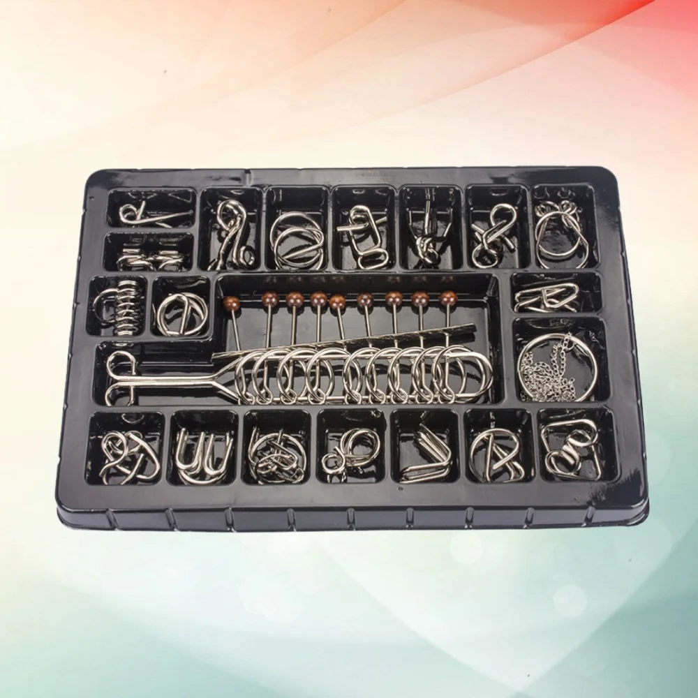 

20pcs Chinese Ring Puzzle Intellectual Solution Nine Ring Buckle Educational Toys