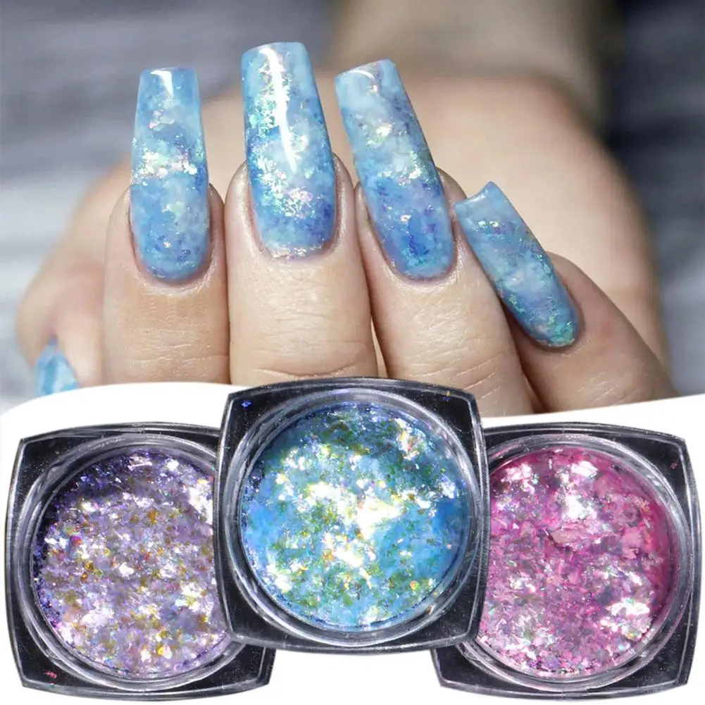 

Easy to Apply Shiny Surface Cellophane Nail Art Broken Sequins for Home Use