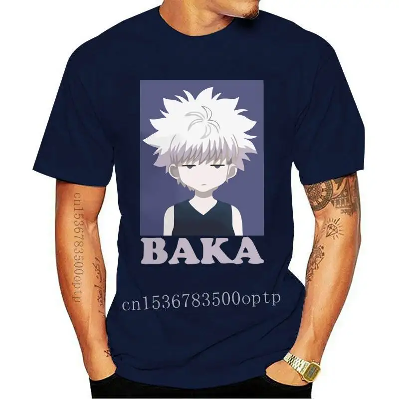 

New Funny Japanese Anime HUNTER HUNTER Zoldyck BAKA Harajuku T-shirts Fashion Summer Men's T Shirt Cotton Short Sleeve Tshirts T