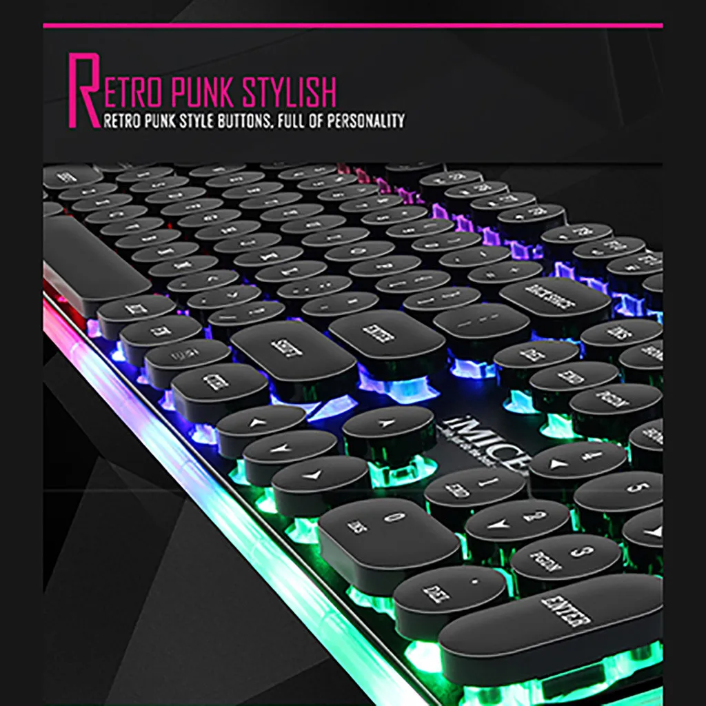 Игровая клавиатура Beautyss с подсветкой и RGB светодиодный экран 104 клавиши
