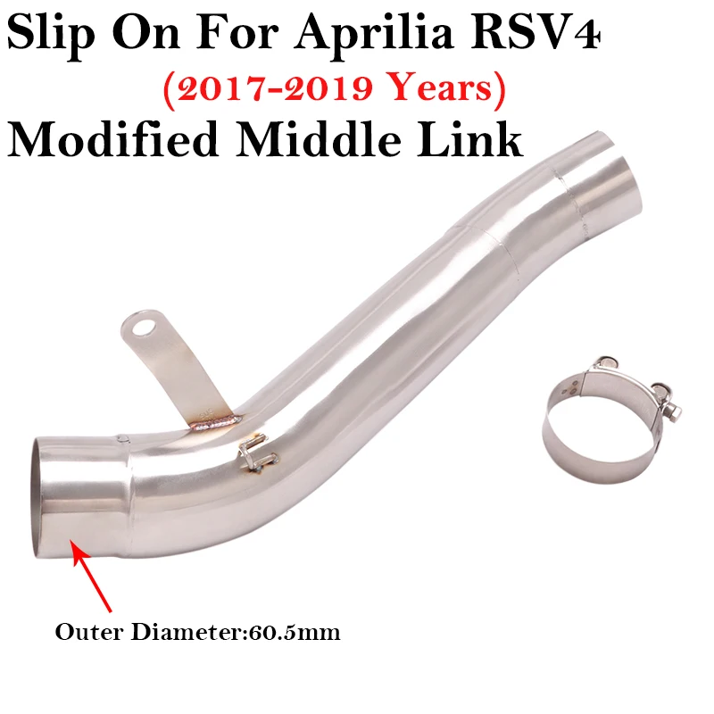 

Slip On For Aprilia RSV4 2017 18 2019 Motorcycle Exhaust Pipe Escape System Modified Middle Link Pipe Connection 60.5mm Muffler