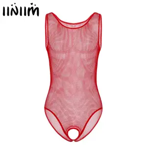 Iiniim мужской костюм с выемкой из Сисси, нижнее белье в сетку, открытое нижнее белье, боди с открытой промежностью, экзотический облегающий костюм