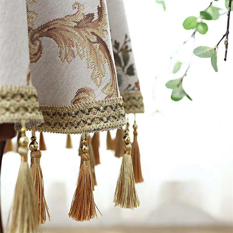 Благородная синяя бежевая маленькая круглая скатерть прямоугольная жаккардовая