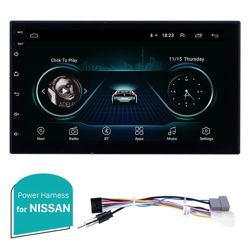 Seicane Android 8,1 " 2DIN универсальный сенсорный экран Bluetooth радио gps навигация для Nissan hyundai Kia Toyota Honda Suzuki VW - Цвет: for Nissan cable