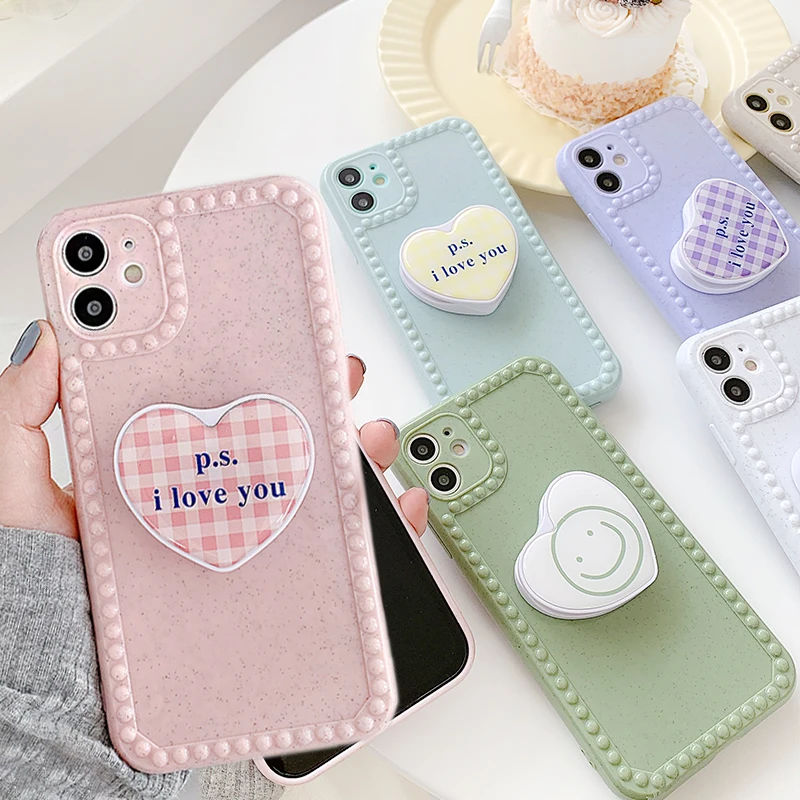 Новый корейский популярный 3D складной чехол со смайликом love smiley для iphone 12min 11 pro max