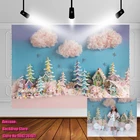 Фотофон Avezano для детской студийной фотосъемки, Рождество, зима задний фон с изображением конфет, розовые облака