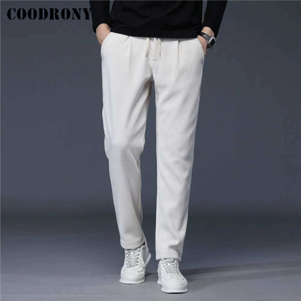 

COODRONY бренд осень зима новое поступление уличная мода повседневные брюки мужская одежда корейский тонкий крой Мягкие хлопковые брюки C9022