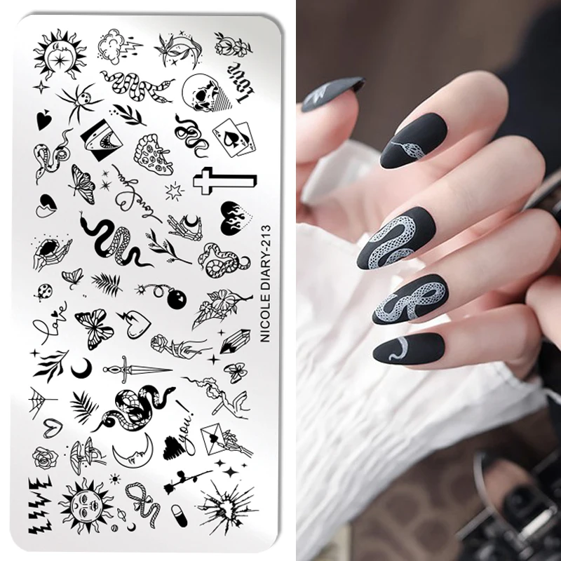 Николь дневник в виде кленового листа пластины для штамповки ногтей со снежным