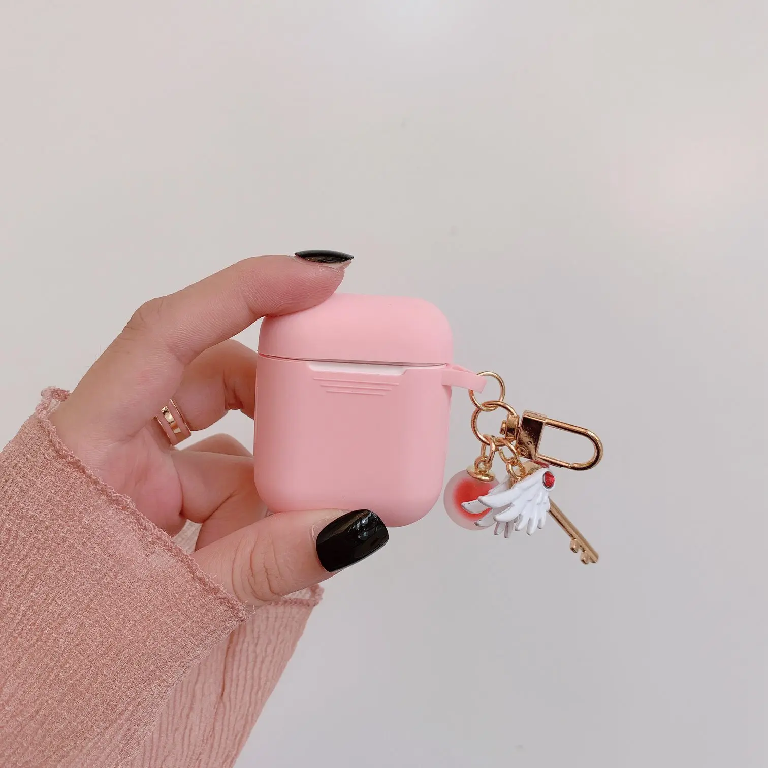 Чехол для AirPods Pro, роскошный чехол с кольцом для ключей, чехол для ключей с сердечком, мультяшный брелок для Air pods 2, силиконовый беспроводной чехол для наушников