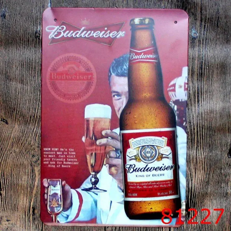 

Metal Tin Sign Budweiser Beer Bar Pub Vintage Retro Poster Cafe ART Poster Wall Decor