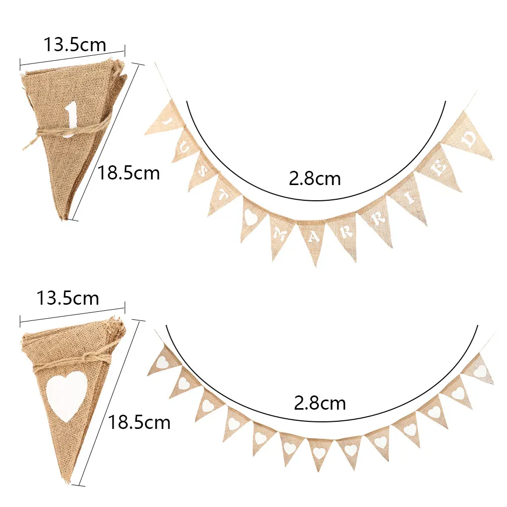 3 шт./компл. джутовая ткань деревенский флажок из мешковины баннеры флаги конфеты