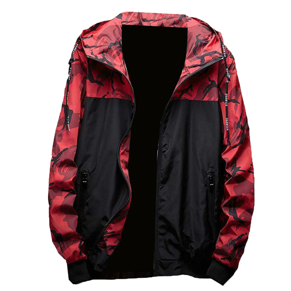 Куртка мужская камуфляжная с капюшоном Повседневная ветровка на молнии уличная