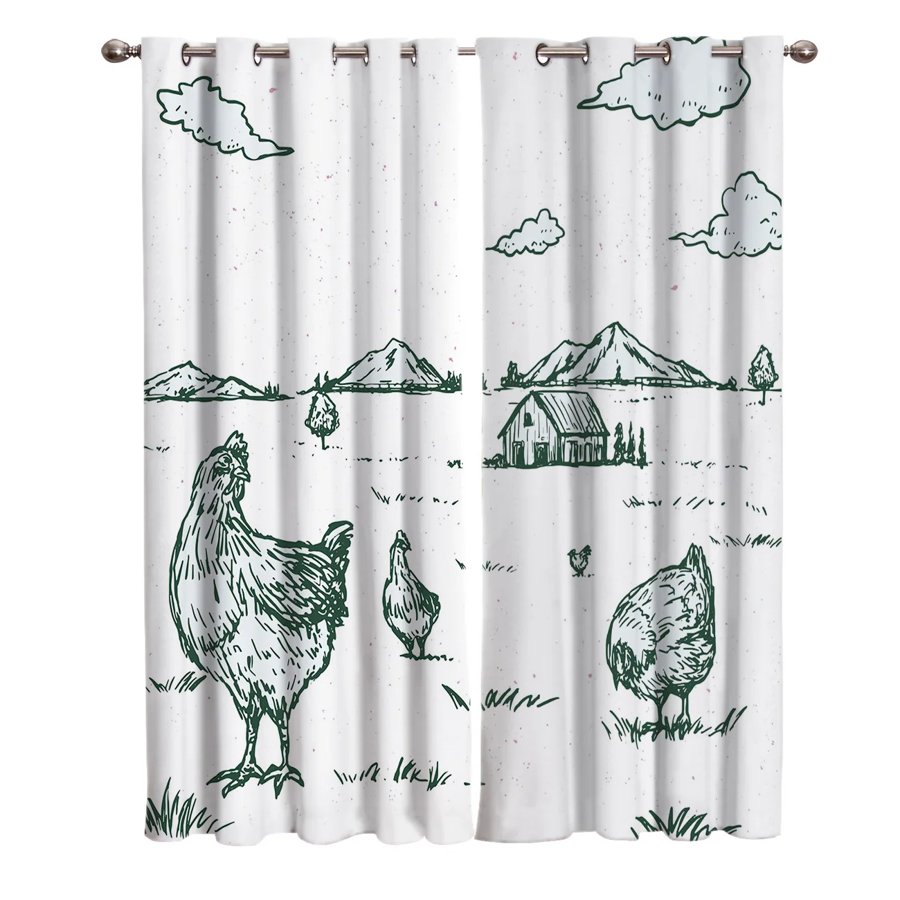 Загородные граффити дом куриный голл занавески на окна в стиле кантри живописные