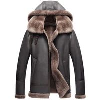 genuine leather jacket winter jacket men real sheepskin coat for men natural lamb fur flight bomber jackets plus size 710 my