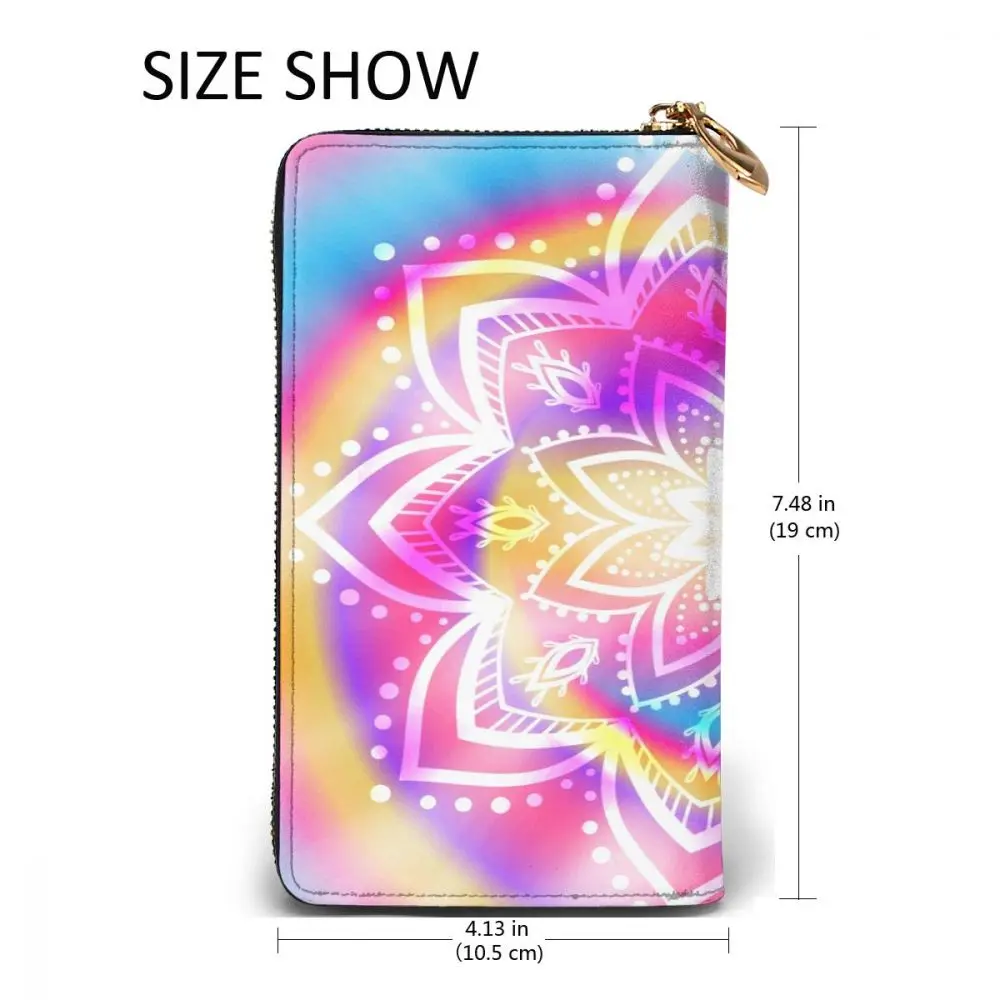 

Long Clutch Wallet Hippie Love And Music Large Capacity Leather Purse Zipper Pocket Card Holder for Woman Man