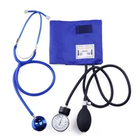 blue medical blood pressure monitor bp cuff manometer upper arm aneroid sphygmomanometer with cute dual cardiology stethoscope