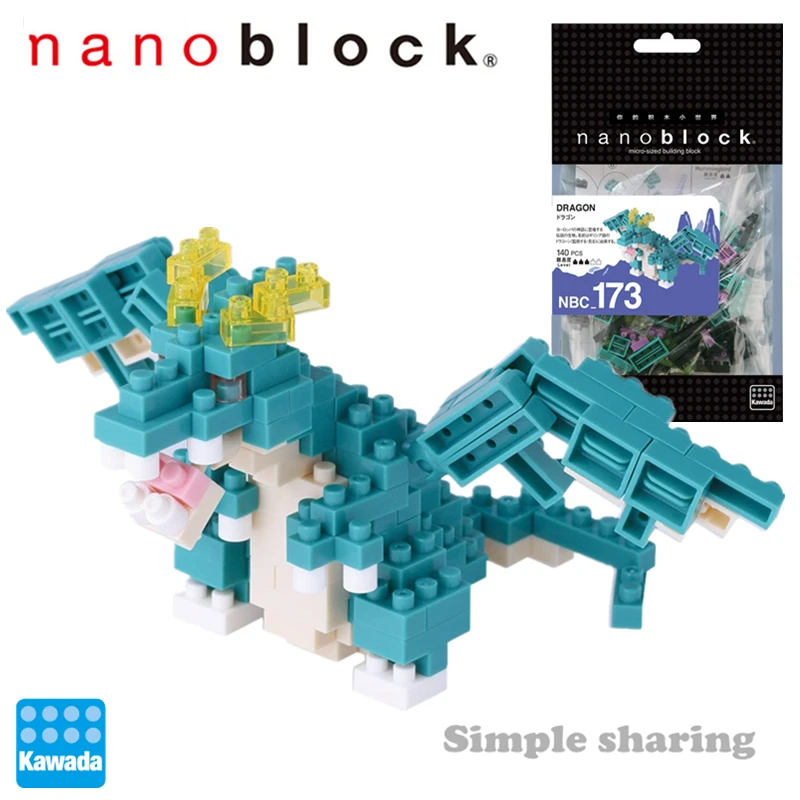 Kawada Nanoblock NBC-173 Дракон микро-размер Строительные блоки мини-кирпичи 140 штук 3D