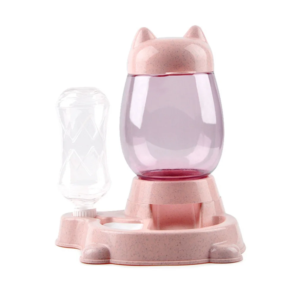 

Automatic Pet Feeder Cat Dog Large Food Dispenser Bottled Grain Storage Bucket &Water Fountain Drink Bowl Dish Double Bowl Set