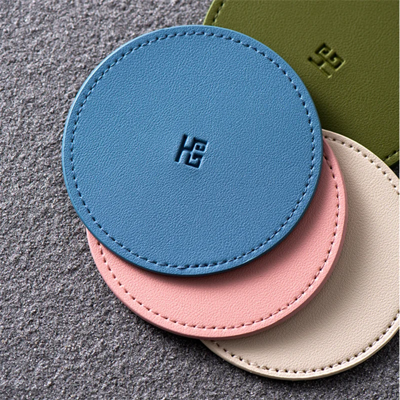 

Nordic Ins PU Leather Coaster Household Anti-scalding Non-slip Insulation Waterproof Pad Water Coaster Thickened Tea Cup Mat