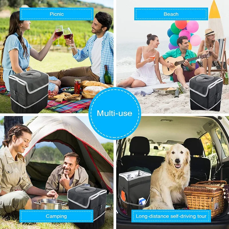 

Car Bin, Foldable and Hangable Car Trash Can Oxford 600D Waterproof Car Rubbish Bag for Truck SUV Minivan