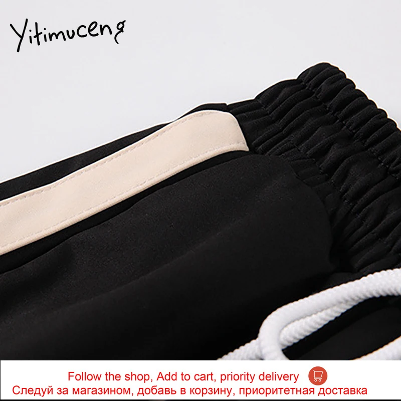 

Yitimuceng Black Sport Pants Womens Spring Vintage Trousers High Waist Comfortable Korean Clothes 2021 New Fashion Streetwear
