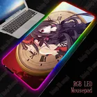 Игровой коврик для мыши XGZ DATE A LIVE, большой размер, RGB светодиодный светильник, большой коврик, Офисная компьютерная клавиатура, аниме, для девушек, Настольный коврик