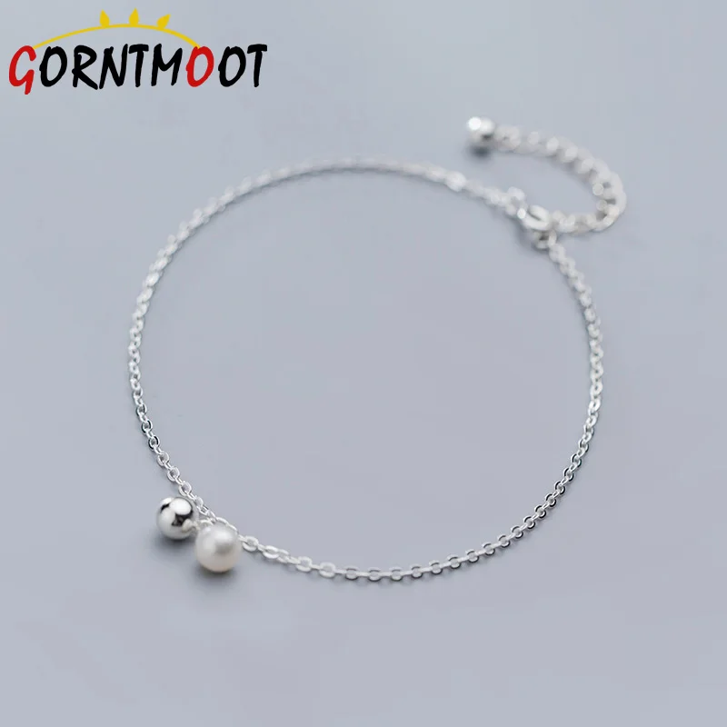 925 стерлингового серебра жемчужный браслет для ног лето босиком по щиколотку