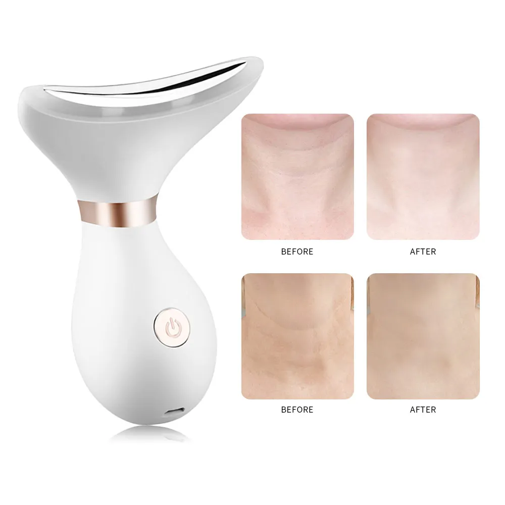 

2021 Photon Therapy Neck Lift Anti Wrinkles Face Massager Lift Devices Heat High Frequency Skin Tightening Reduce Double Chin
