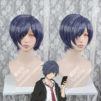 anime sarazanmai toi kuji light purple mixed blue short synthetic hair cosplay costume wigs wig cap