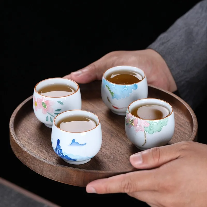 1 шт./6 шт. китайская керамическая чайная чашка кофейные чашки из белого фарфора