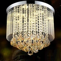 new arrival round crystal ceiling chandelier replaceble led light cristal lamps for home