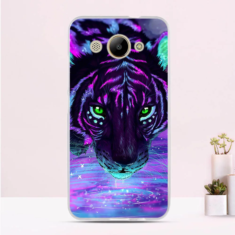 Мягкий ТПУ чехол для Huawei Y3 2017 силиконовый с рисунком CRO-L22 защитный телефона 2018 y5