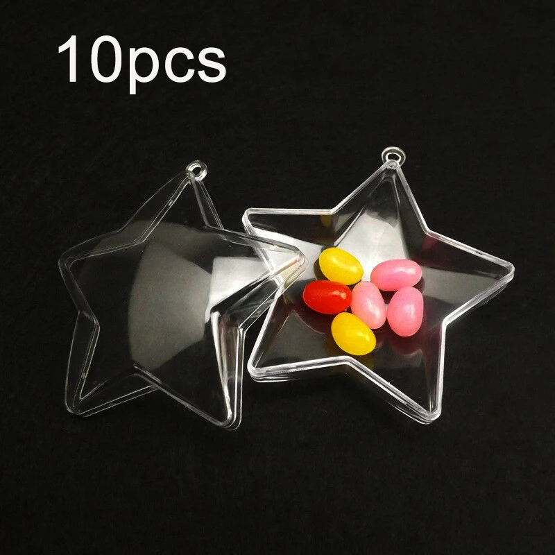 10 шт рождественские украшения в форме звезды шары подарочные прозрачные | Дом и